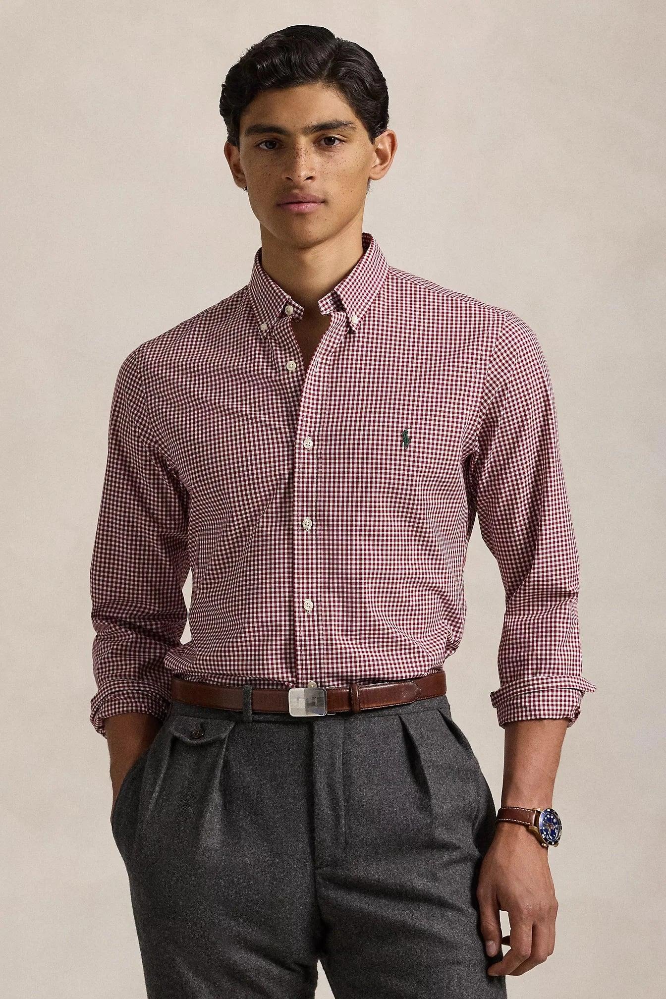 Chemise vichy Ralph Lauren bordeaux - Georgespaul