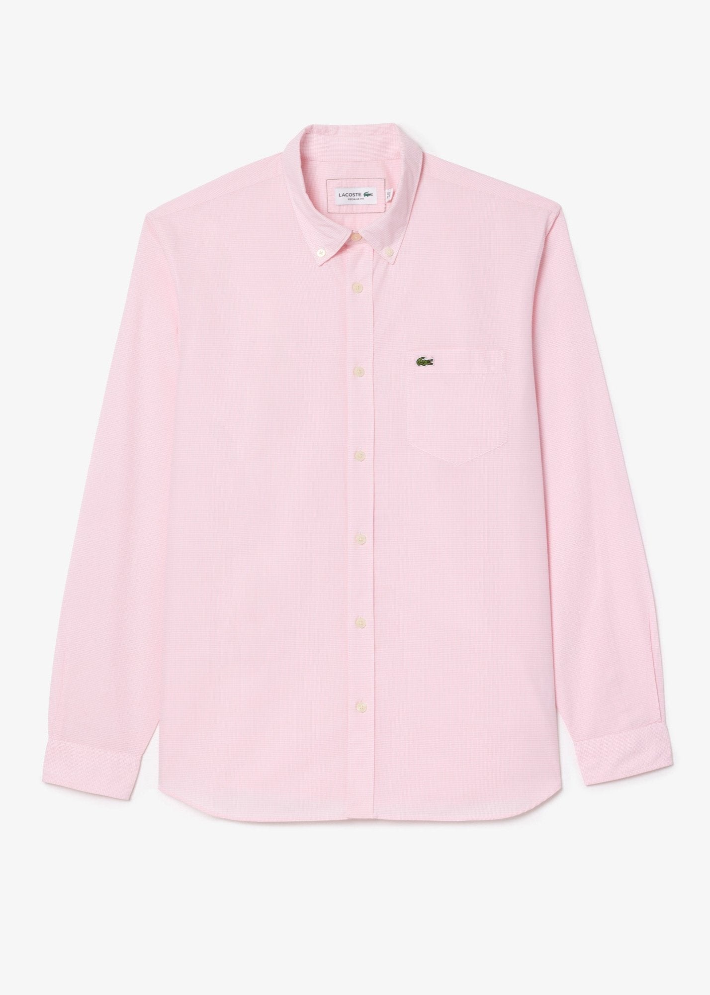 Chemise vichy Lacoste rose en popeline pour homme | Georgespaul