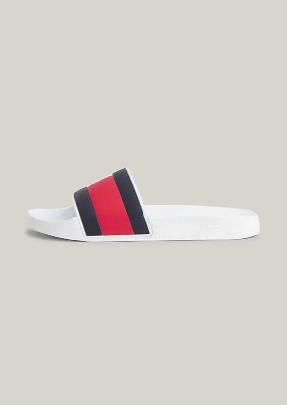 Claquettes homme Tommy Hilfiger blanches | Georgespaul