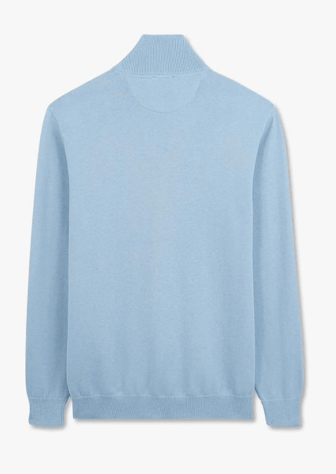 Pull demi zip Eden Park bleu clair en laine - Georgespaul