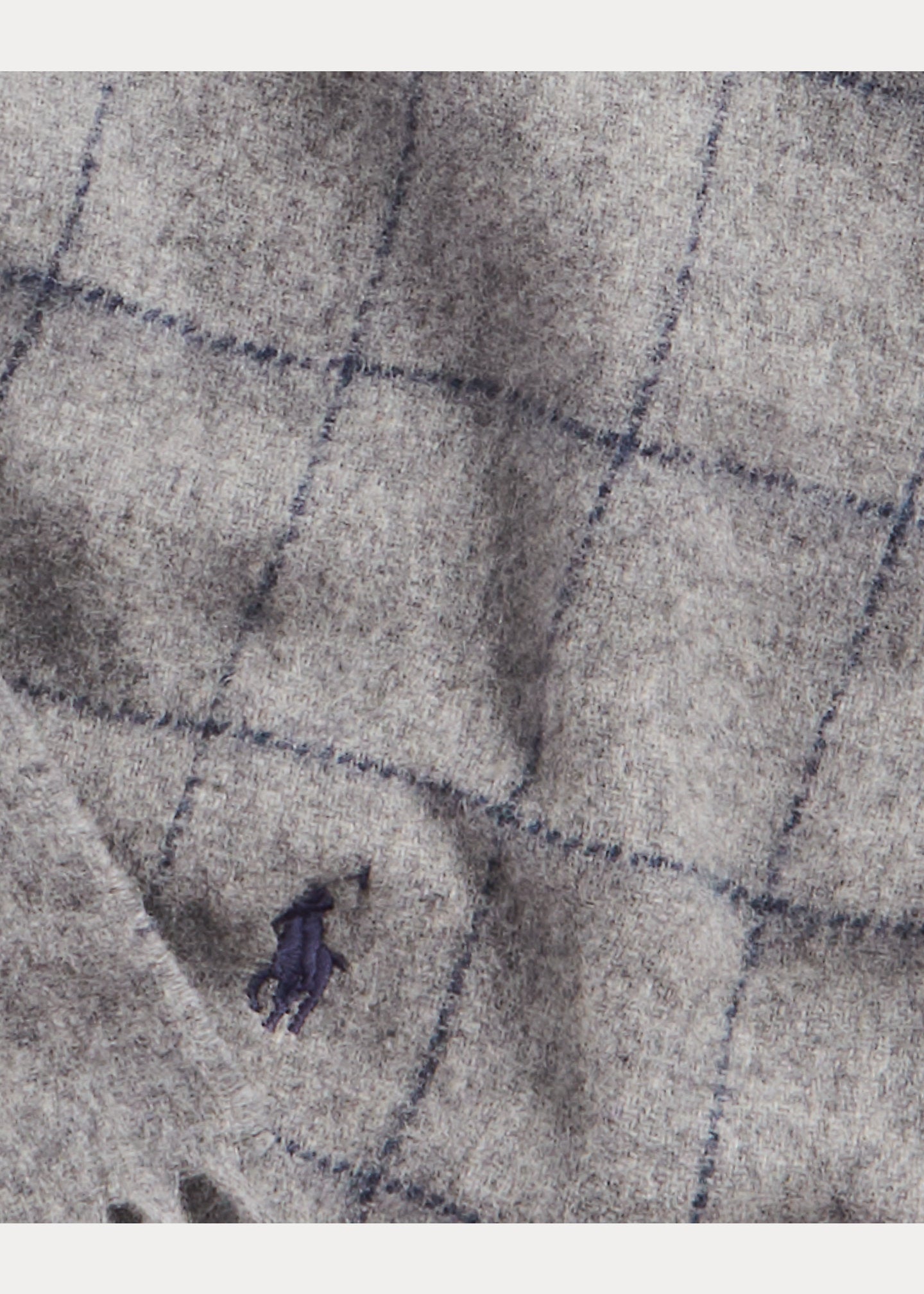 Echarpe à carreaux Ralph Lauren grise en laine | Georgespaul