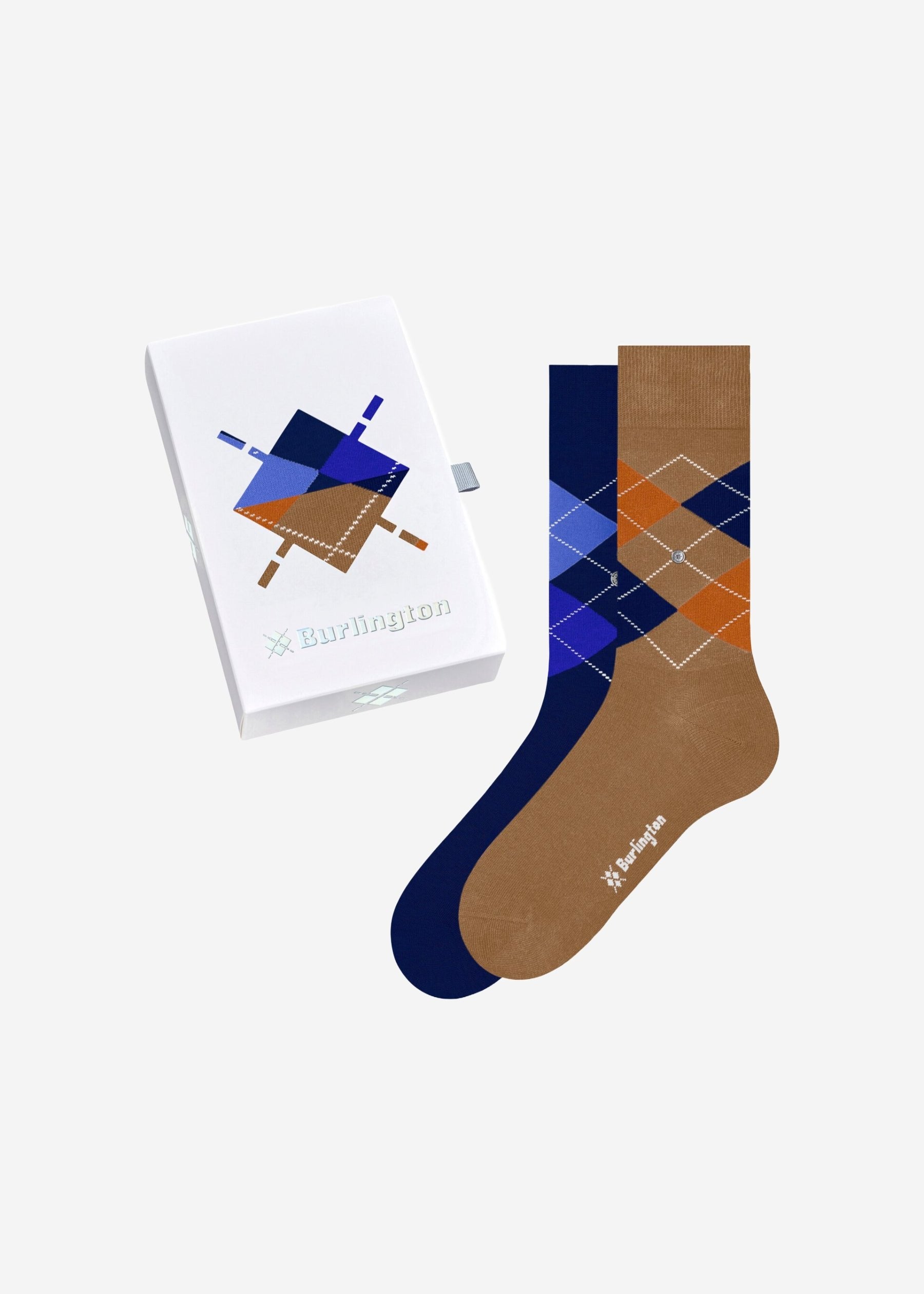 Coffret chaussettes Burlington bleues et marrons | Georgespaul 