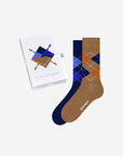 Coffret chaussettes Burlington bleues et marrons | Georgespaul 