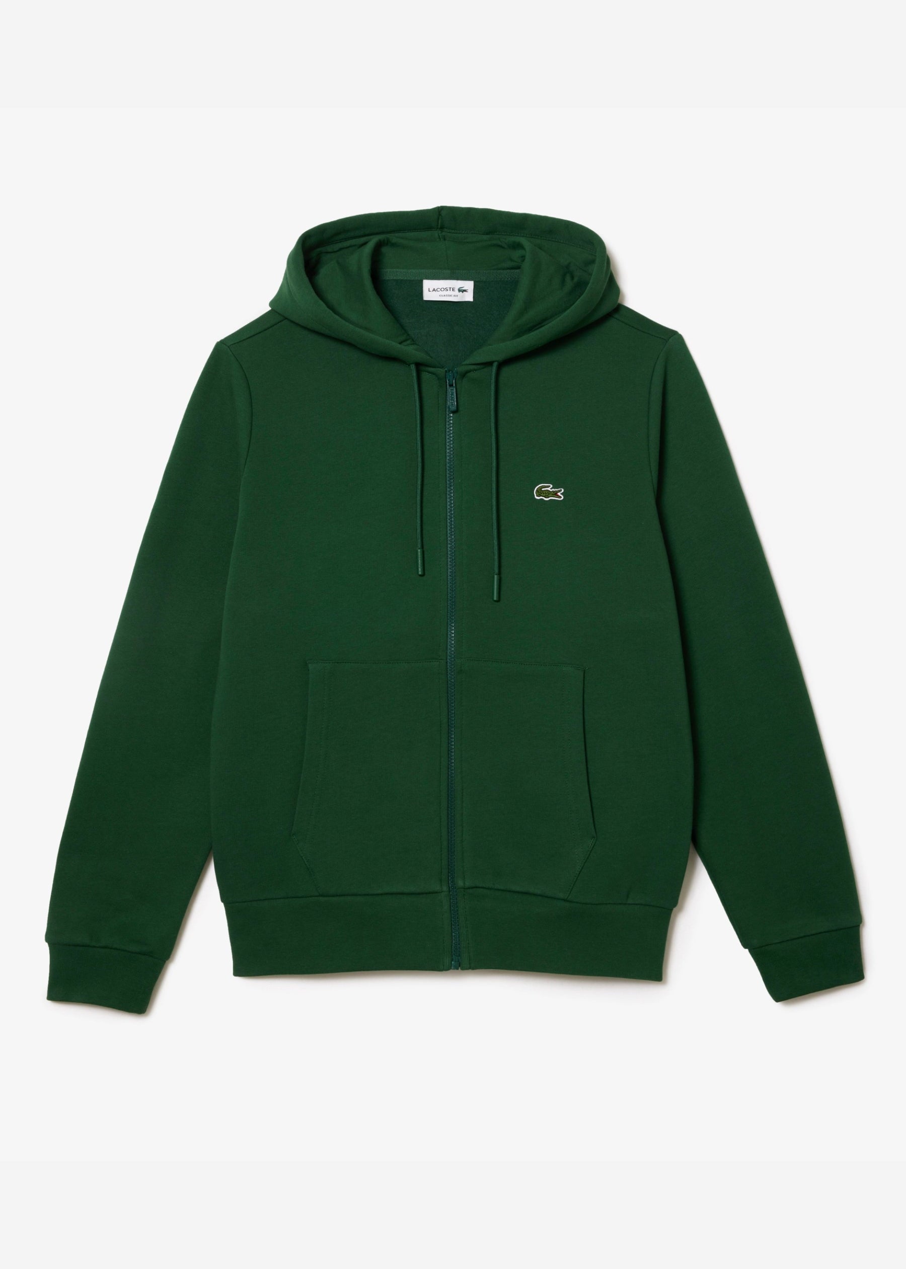 Sweat zippé à capuche homme Lacoste vert | Georgespaul