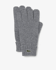 Gants unisexes Lacoste gris en laine - Georgespaul