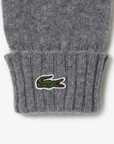 Gants unisexes Lacoste gris en laine - Georgespaul