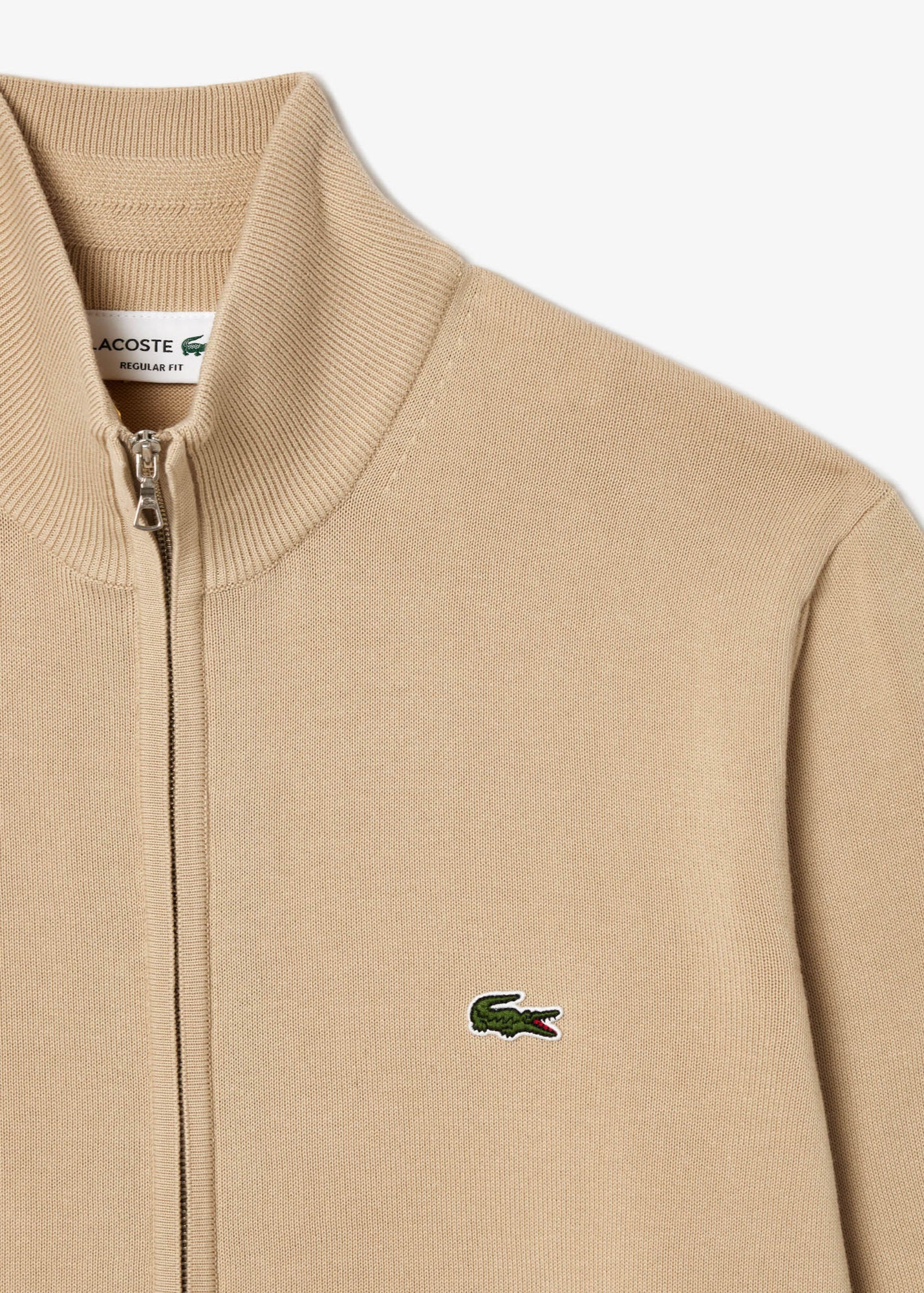 Gilet zippé Lacoste beige pour homme | Georgespaul 