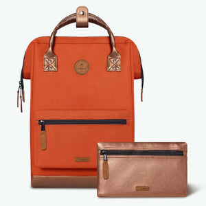 Grand sac à dos Cabaïa orange et poches interchangeables I Georgespaul