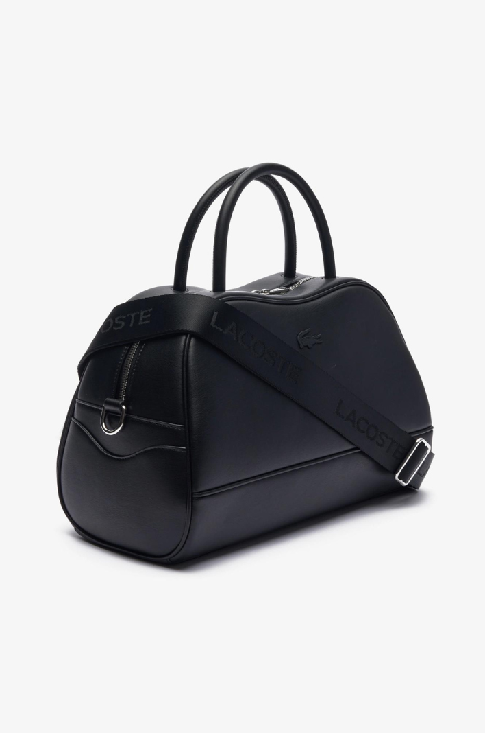 Grand sac à main femme Lacoste noir en cuir