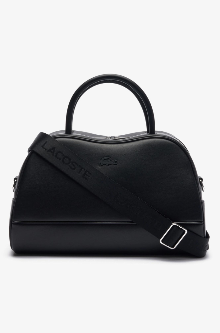 Grand sac à main femme Lacoste noir en cuir