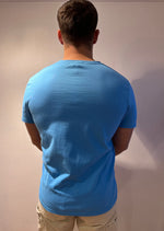 Afbeelding in Gallery-weergave laden, T-Shirt homme Georgespaul bleu en coton bio (100% Made in France)

