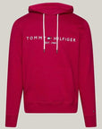 Sweat à capuche Tommy Hilfiger bordeaux en coton bio - Georgespaul