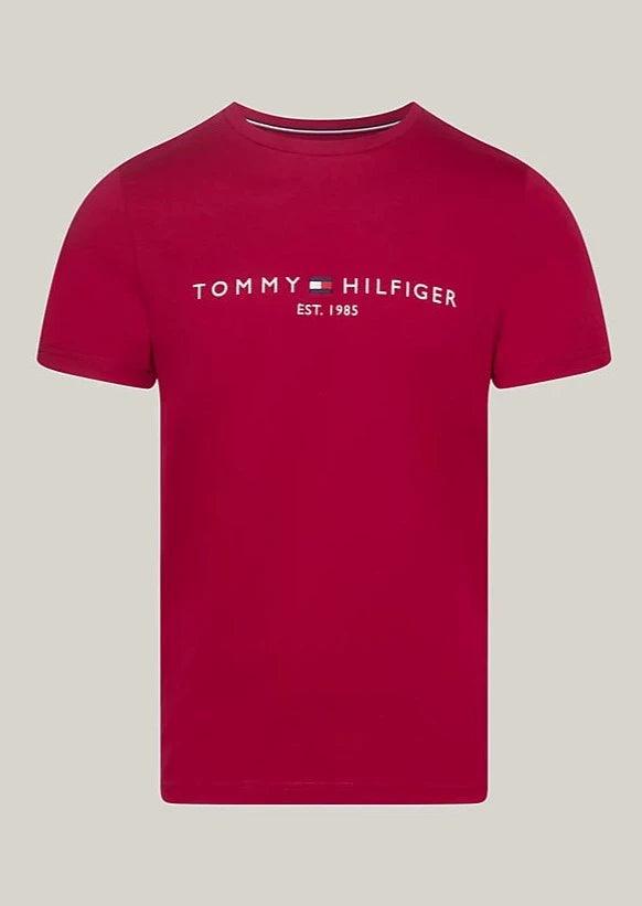 T-Shirt Tommy Hilfiger ajusté bordeaux coton bio - Georgespaul