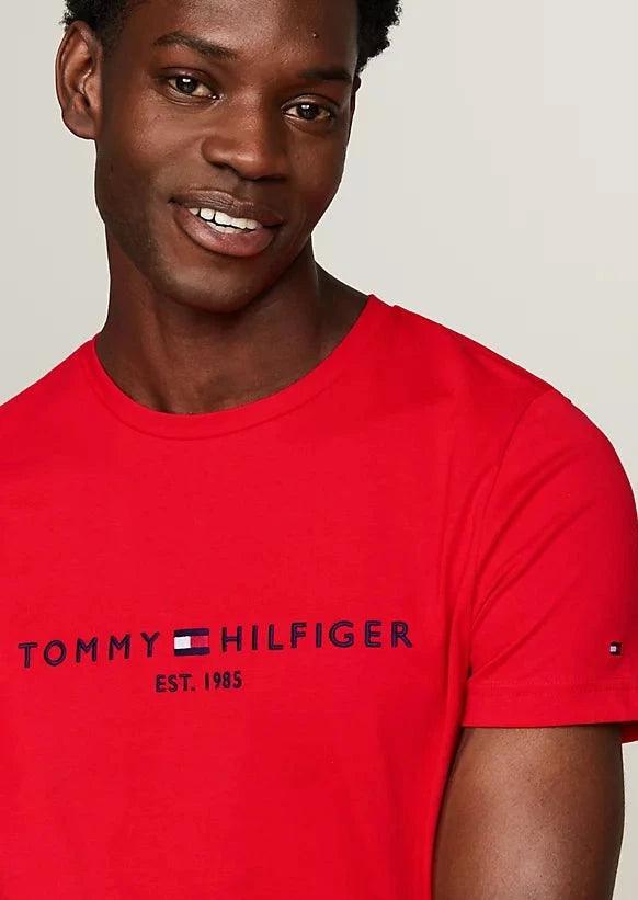 T-shirt ajusté Tommy Hilfiger ajusté rouge coton bio - Georgespaul