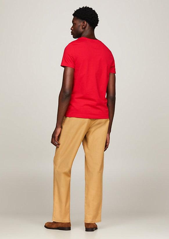 T-shirt ajusté Tommy Hilfiger ajusté rouge coton bio - Georgespaul