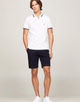 Polo ajusté Tommy Hilfiger blanc à liseré en coton bio - Georgespaul