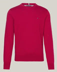 Pull Tommy Hilfiger bordeaux en coton bio - Georgespaul