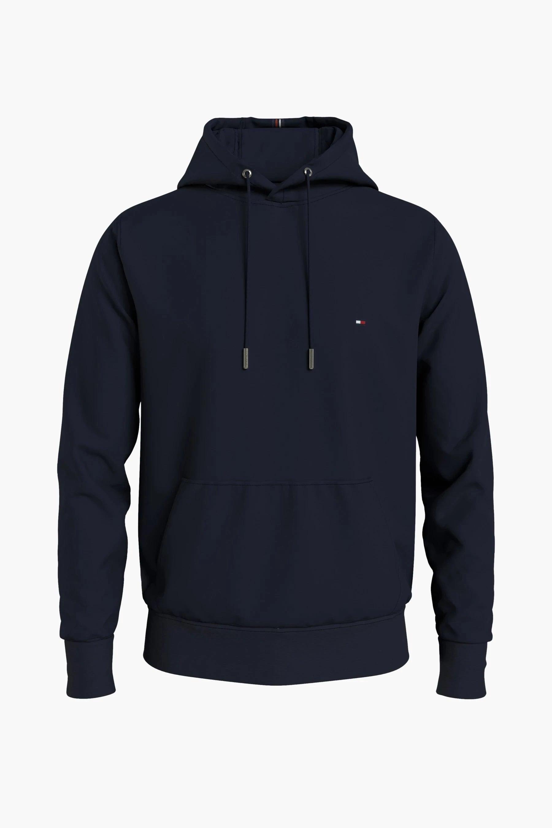 Sweat à capuche Tommy Hilfiger marine en coton bio stretch - Georgespaul