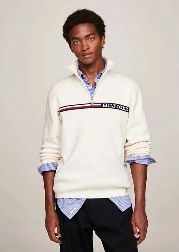 Pull Tommy Hilfiger beige coton bio - Georgespaul