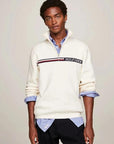 Pull Tommy Hilfiger beige coton bio - Georgespaul