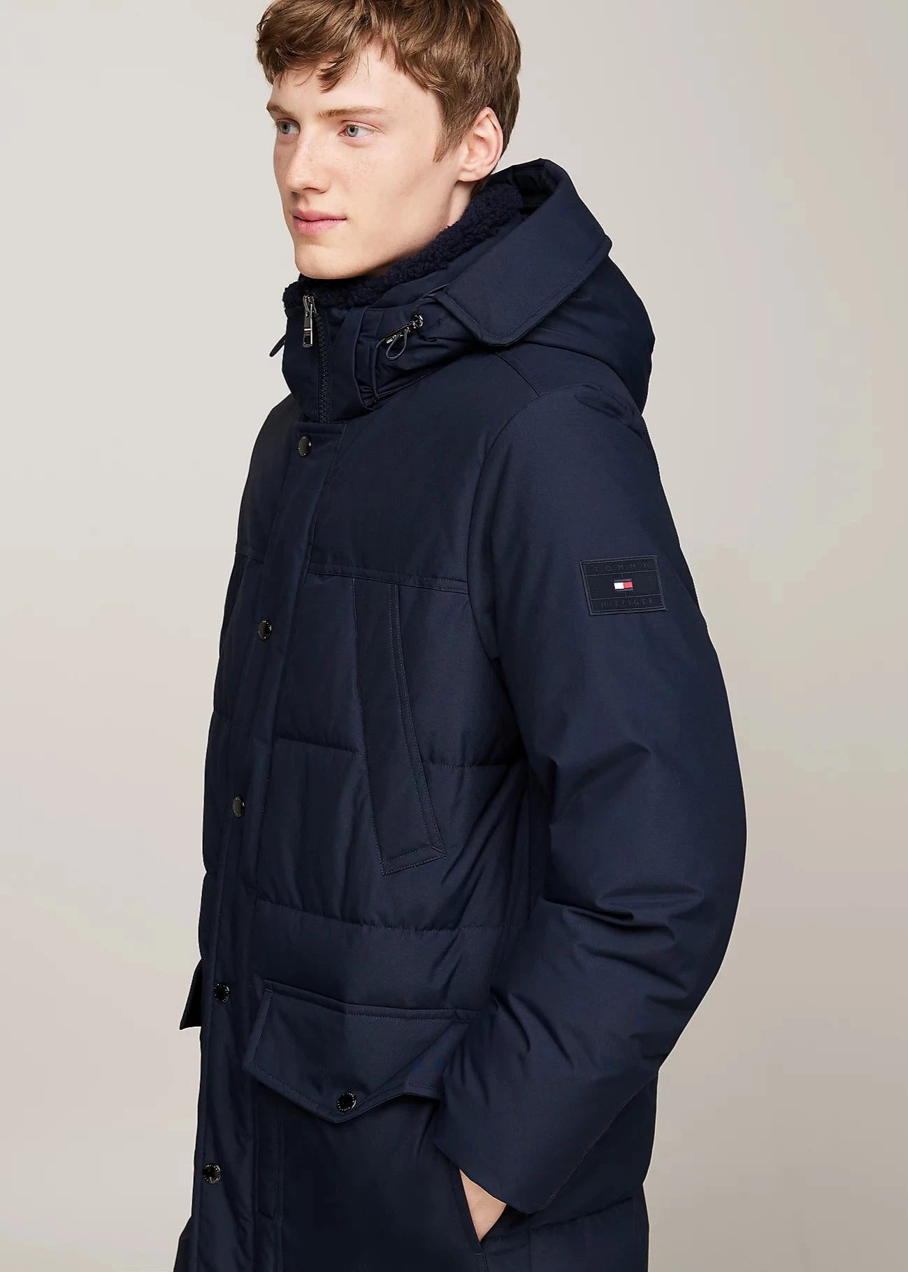 Manteau Tommy Hilfiger marine pour homme | Georgespaul