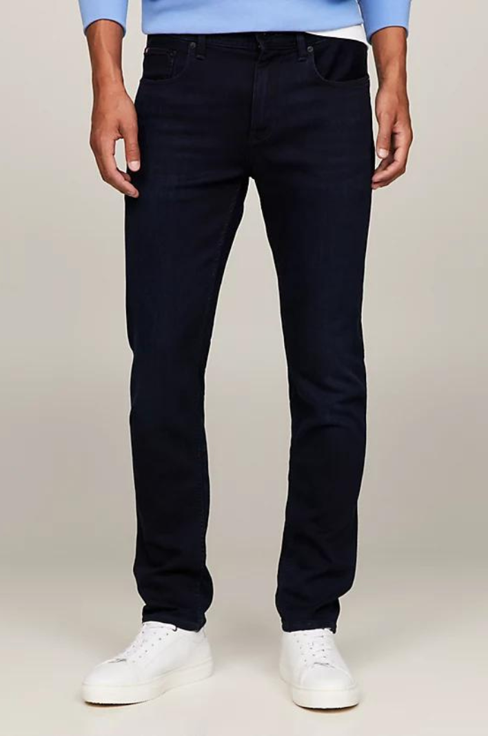 Pantalon Tommy Hilfiger bleu foncé en coton bio stretch