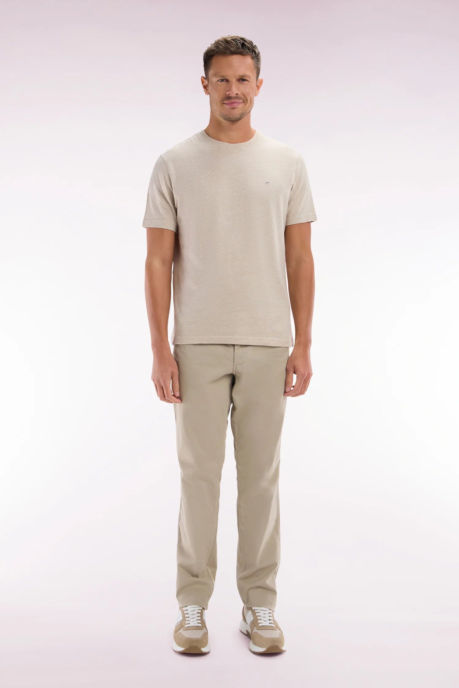 Pantalon chino Eden Park beige stretch pour homme | Georgespaul