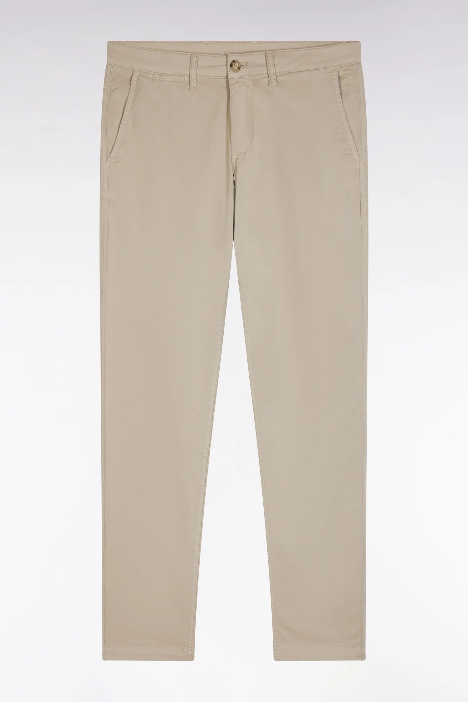 Pantalon chino Eden Park beige stretch pour homme | Georgespaul