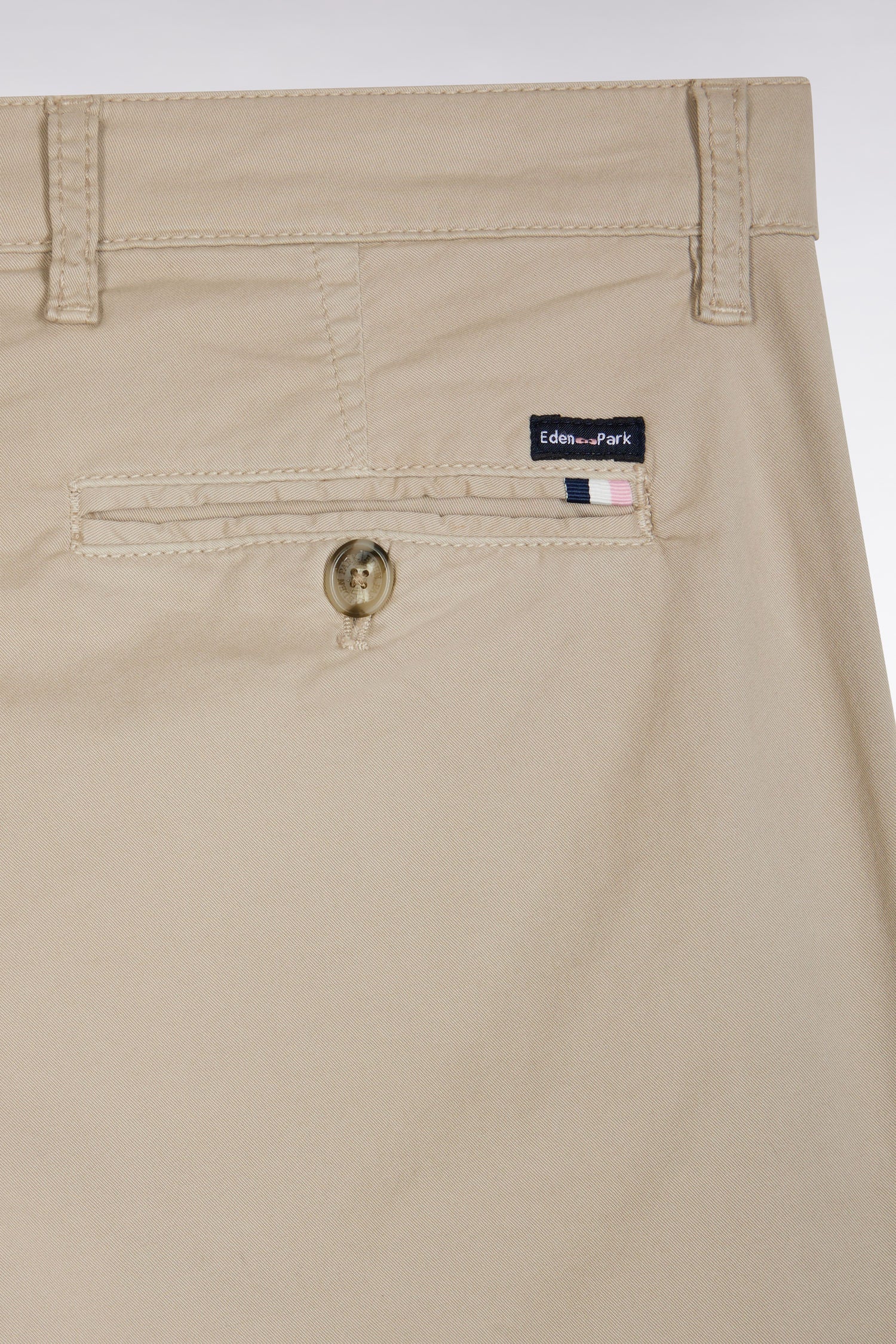 Pantalon chino Eden Park beige stretch pour homme | Georgespaul