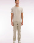 Pantalon chino Eden Park beige stretch pour homme | Georgespaul