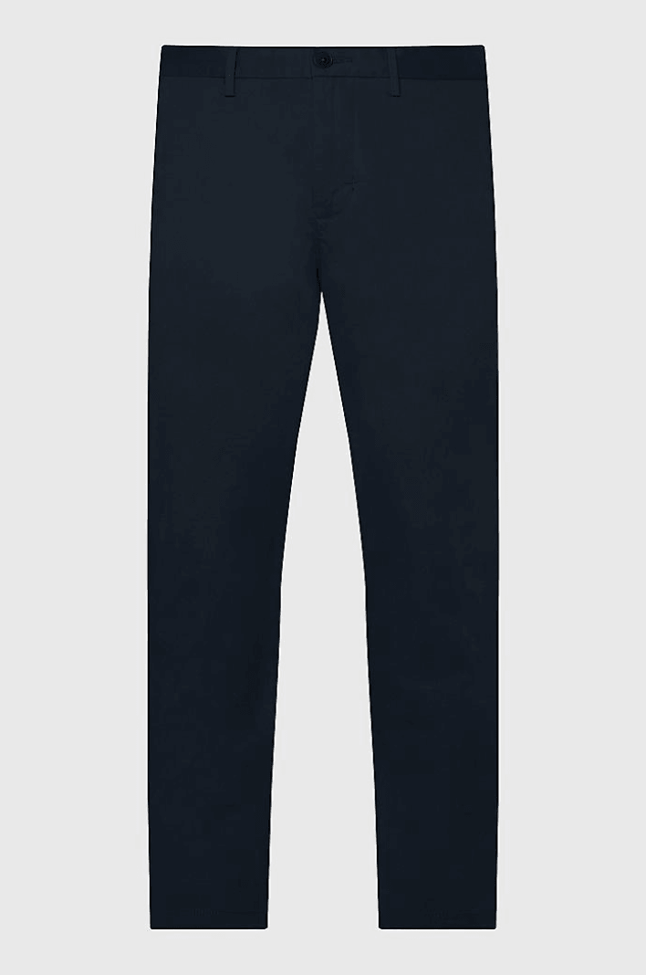 Pantalon chino Tommy Hilfiger marine en coton bio stretch - Georgespaul