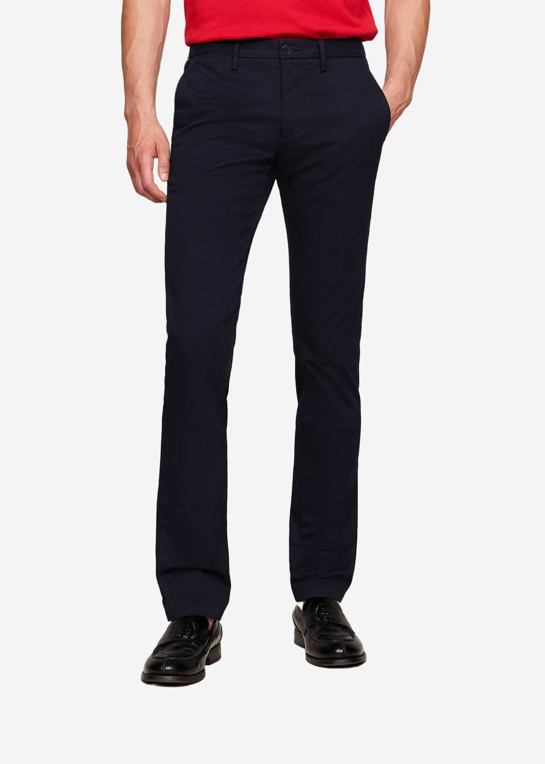 Pantalon chino Tommy Hilfiger marine pour homme | Georgespaul