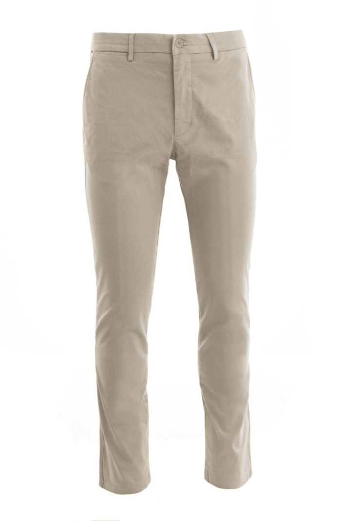 Pantalon chino slim Tommy Hilfiger beige en coton stretch - Georgespaul