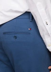 Pantalon chino slim Tommy Hilfiger bleu coton bio stretch | Georgespaul