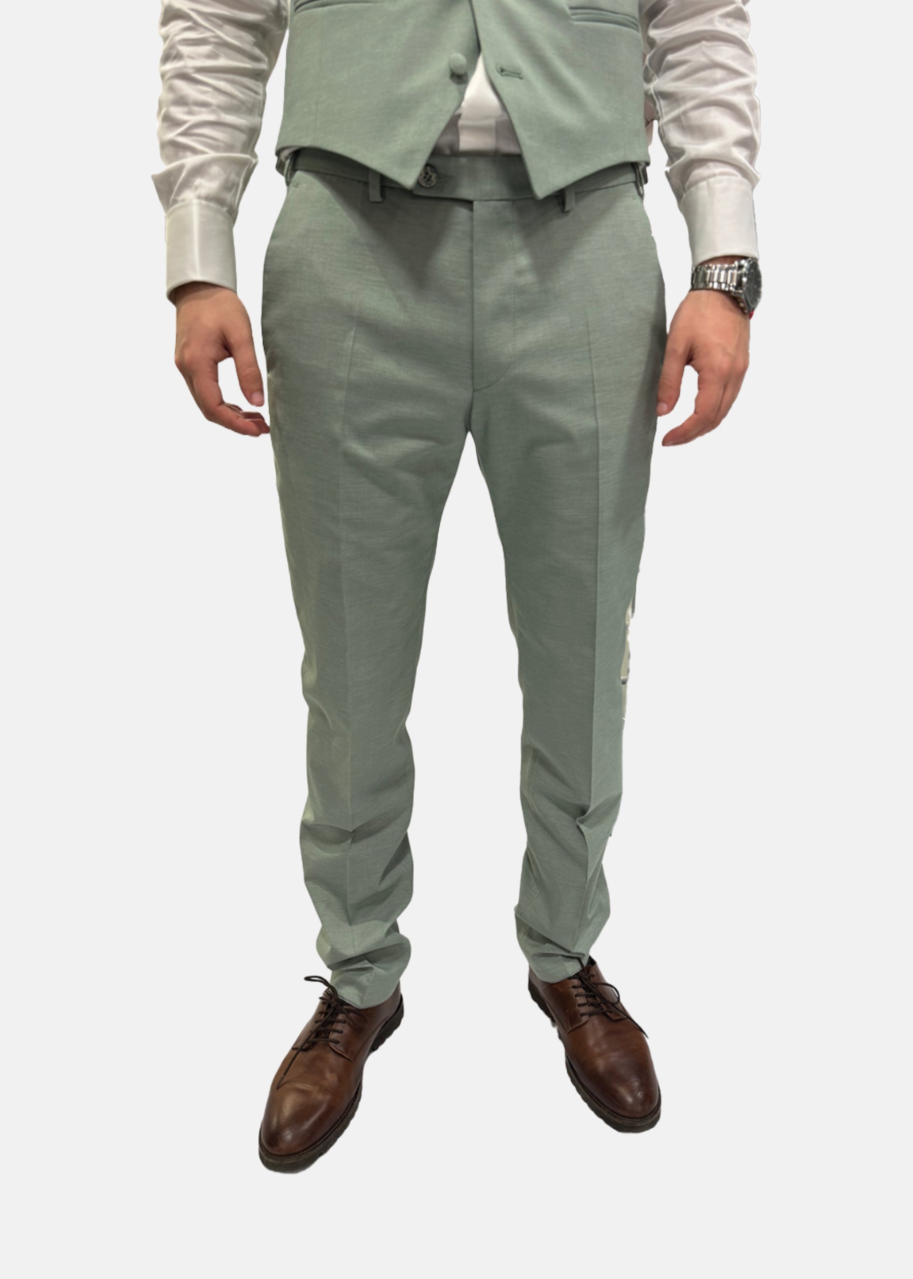 Pantalon de costume Franco Digel vert clair pour homme | Georgespaul