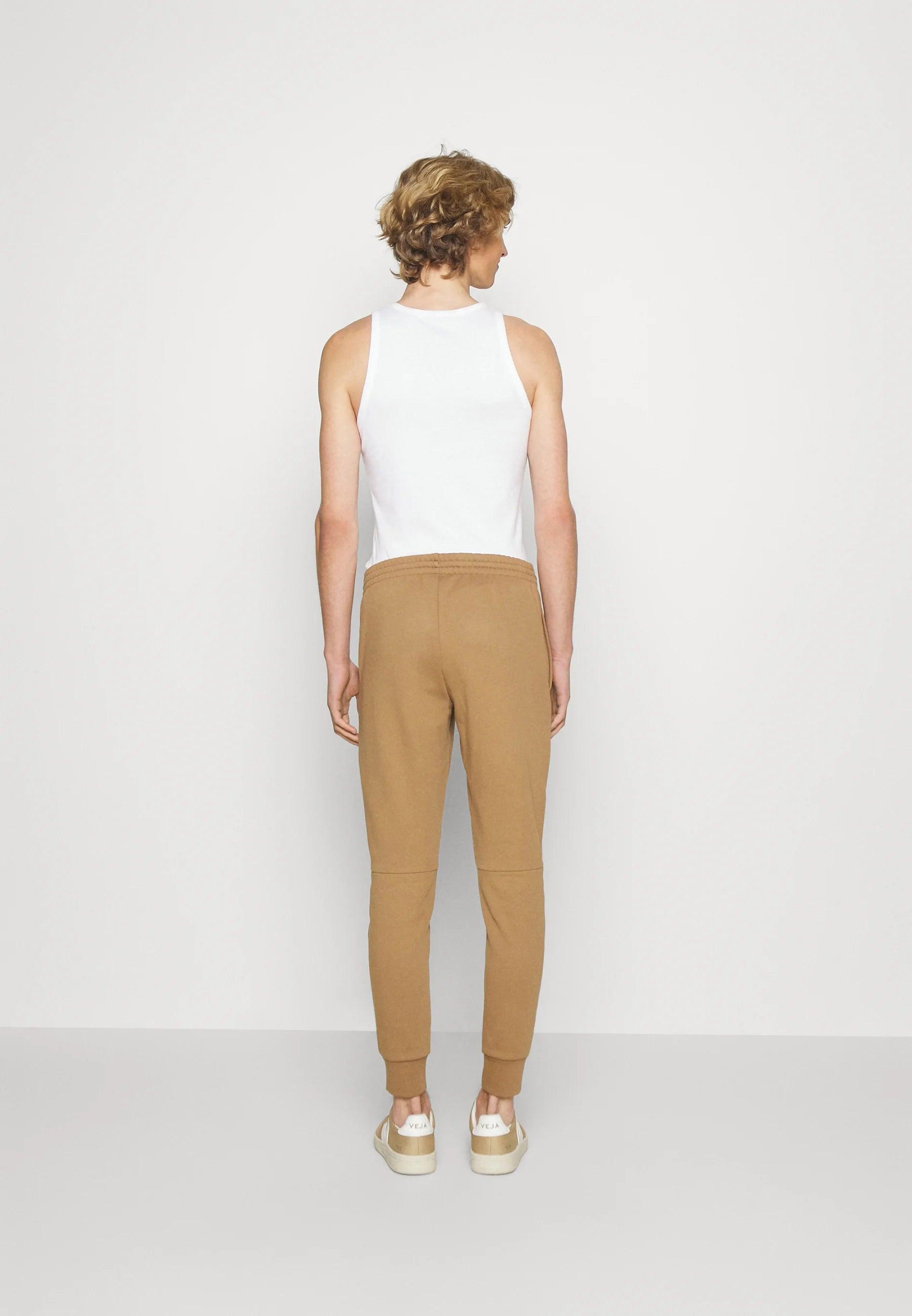 Pantalon de jogging Lacoste marron en molleton de coton bio - Georgespaul