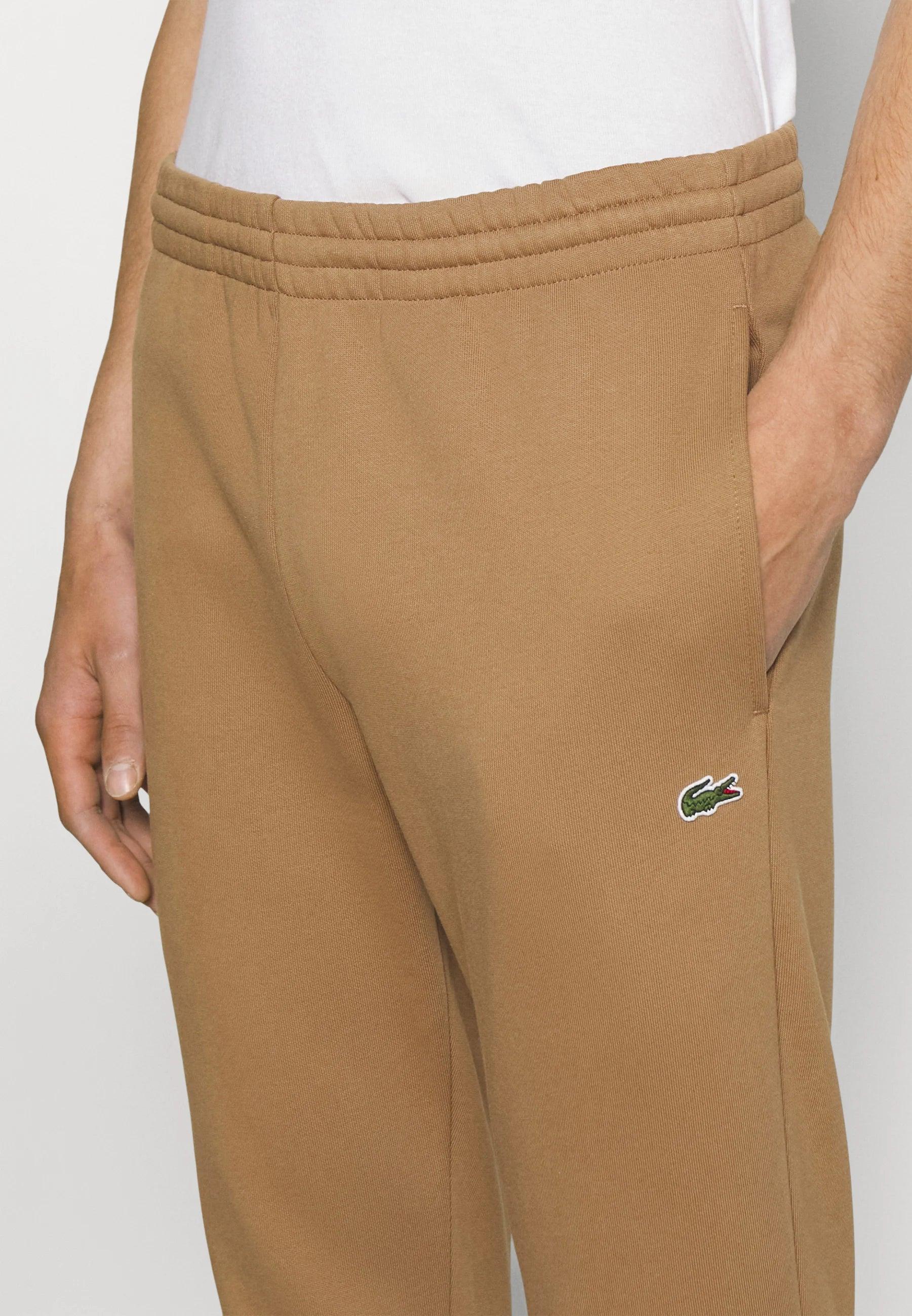 Pantalon de jogging Lacoste marron en molleton de coton bio - Georgespaul