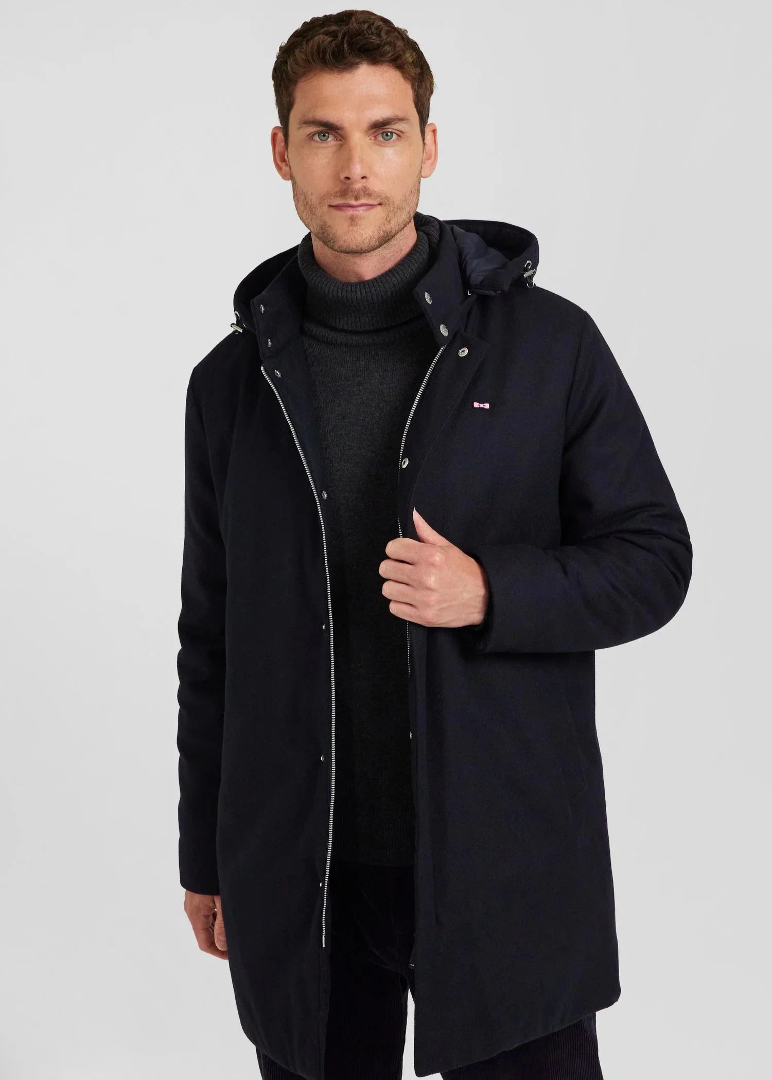 Parka Eden Park marine en flanelle pour homme | Georgespaul