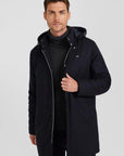 Parka Eden Park marine en flanelle pour homme | Georgespaul