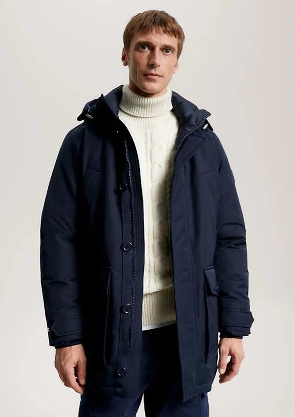 Parka à capuche Tommy Hilfiger marine - Georgespaul