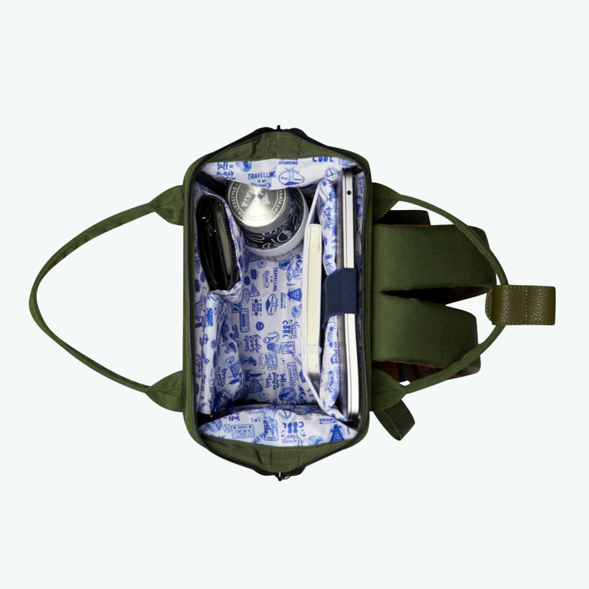 Petit sac à dos Cabaïa kaki et poches interchangeables I Georgespaul