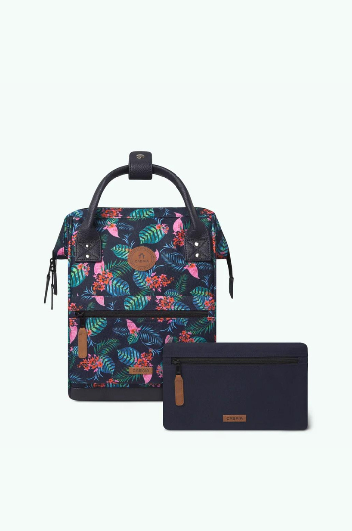 Petit sac à dos fleuri unisexe Oran Cabaïa marine | Georgespaul