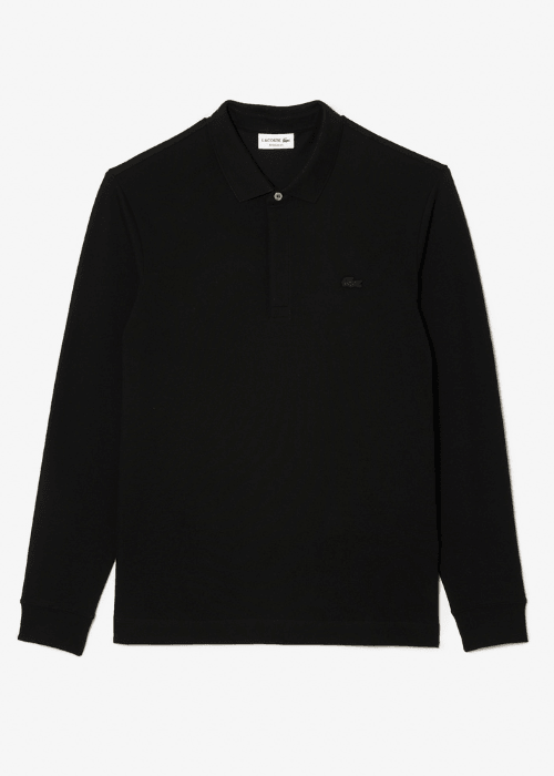 Polo Paris manches longues Lacoste noir - Georgespaul