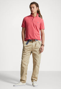 Polo Ralph Lauren ajusté rouge en coton piqué pour homme I Georgespaul