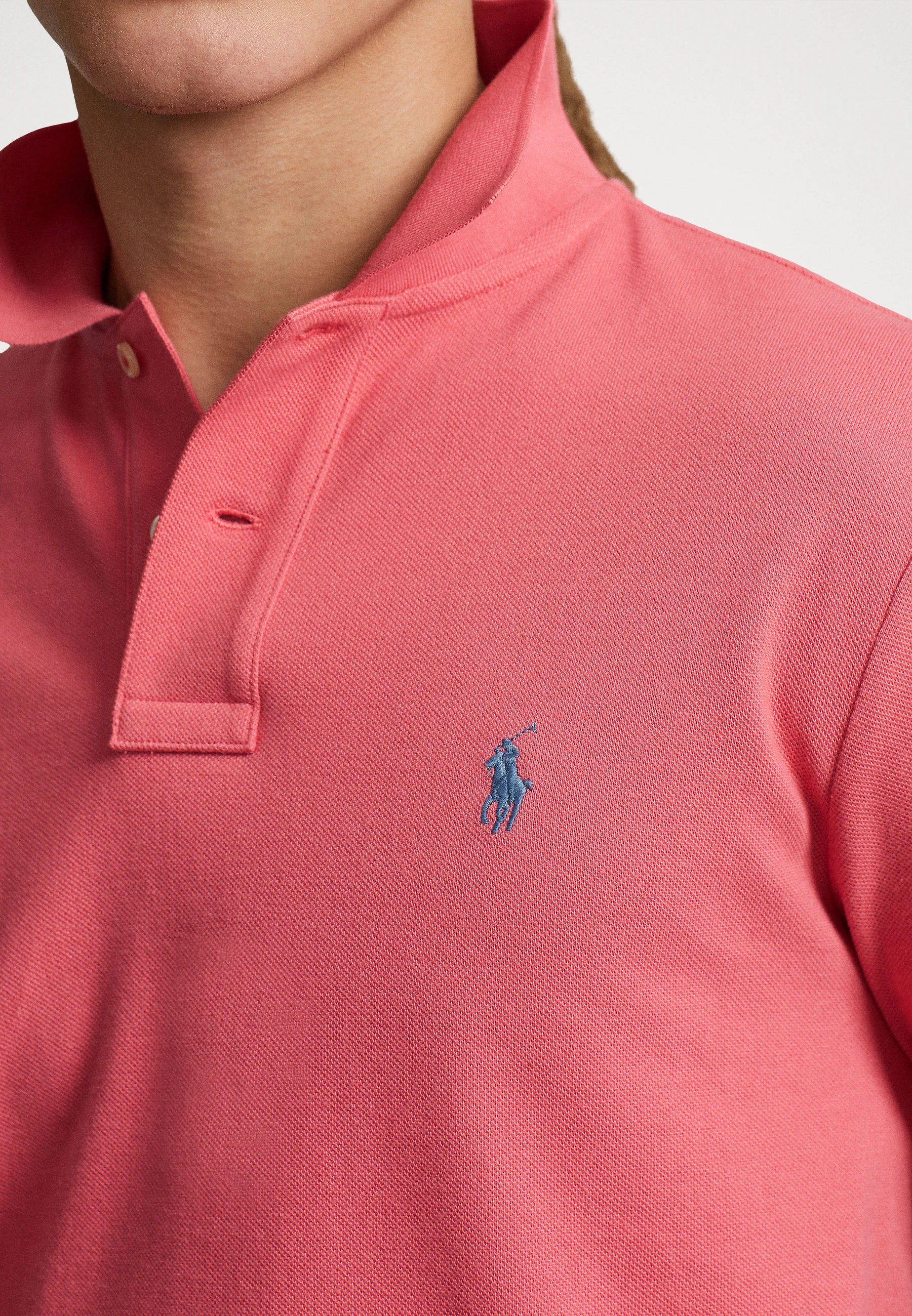 Polo Ralph Lauren ajusté rouge en coton piqué pour homme I Georgespaul