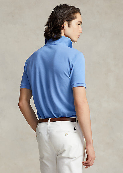 Polo Ralph Lauren cintré bleu en coton piqué pour homme | Georgespaul