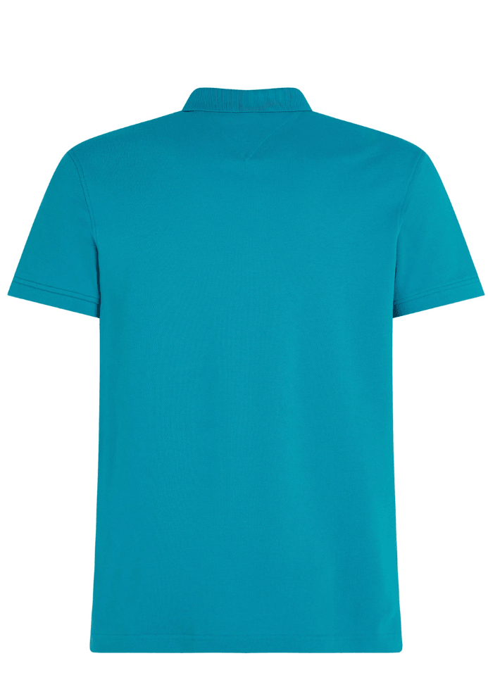 Polo Tommy Hilfiger ajusté bleu en coton bio - Georgespaul