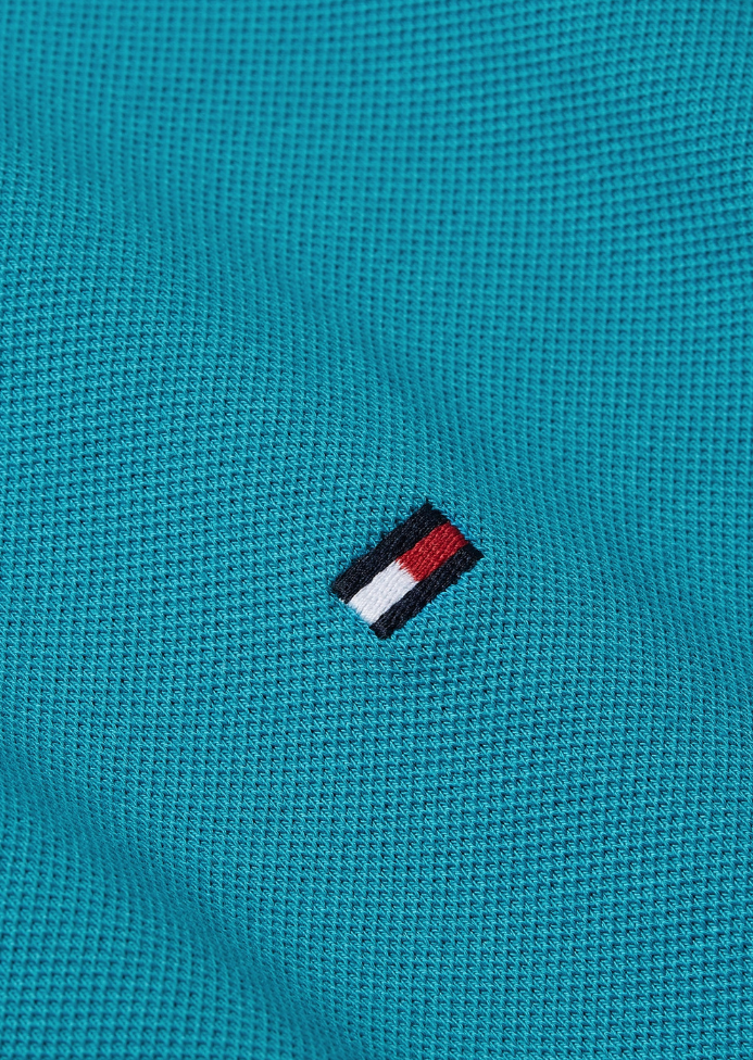 Polo Tommy Hilfiger ajusté bleu en coton bio