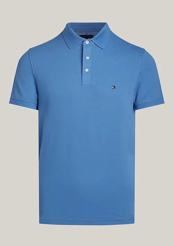 Polo Tommy Hilfiger ajusté bleu en coton bio stretch0 - Georgespaul