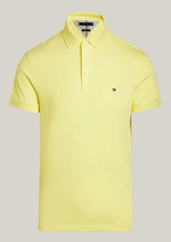 Polo Tommy Hilfiger ajusté jaune en coton bio - Georgespaul